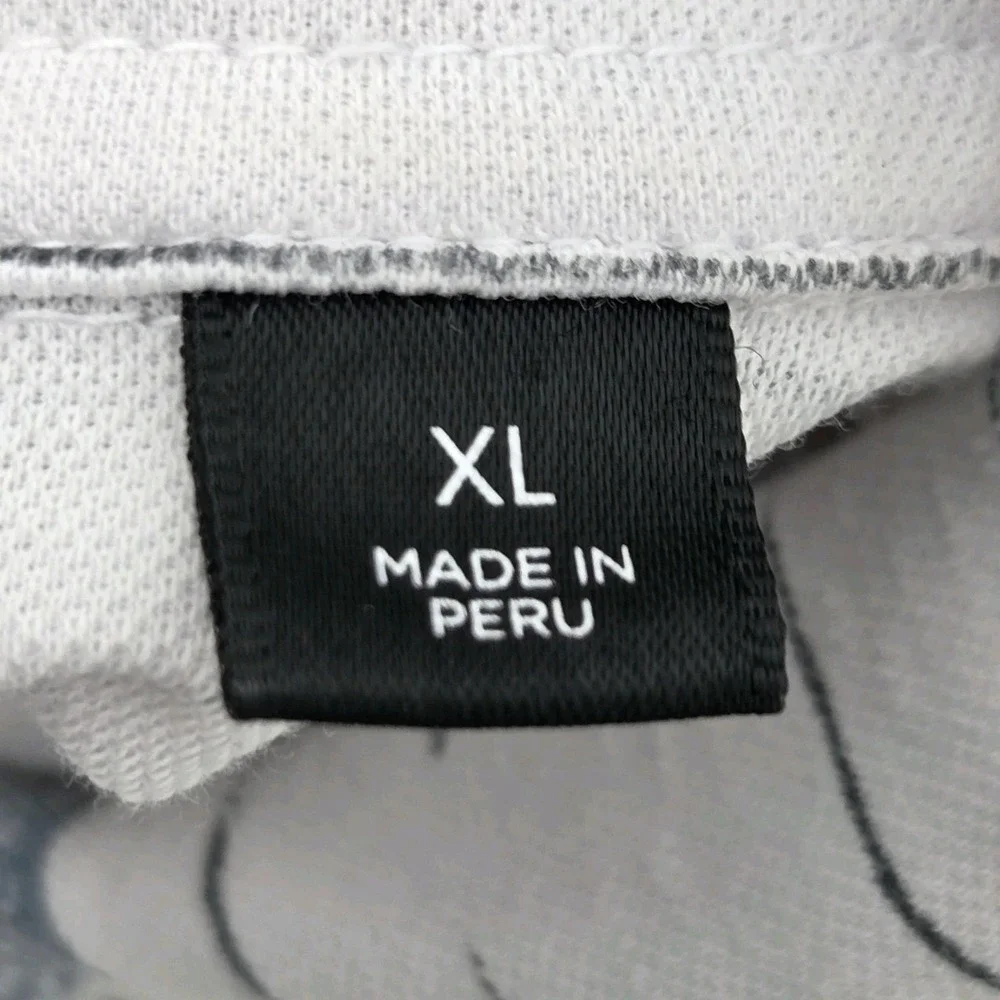 Travis Mathew Polo Shirt Mens XL White‎ Golf Cocktail Print Striped Short Sleeve